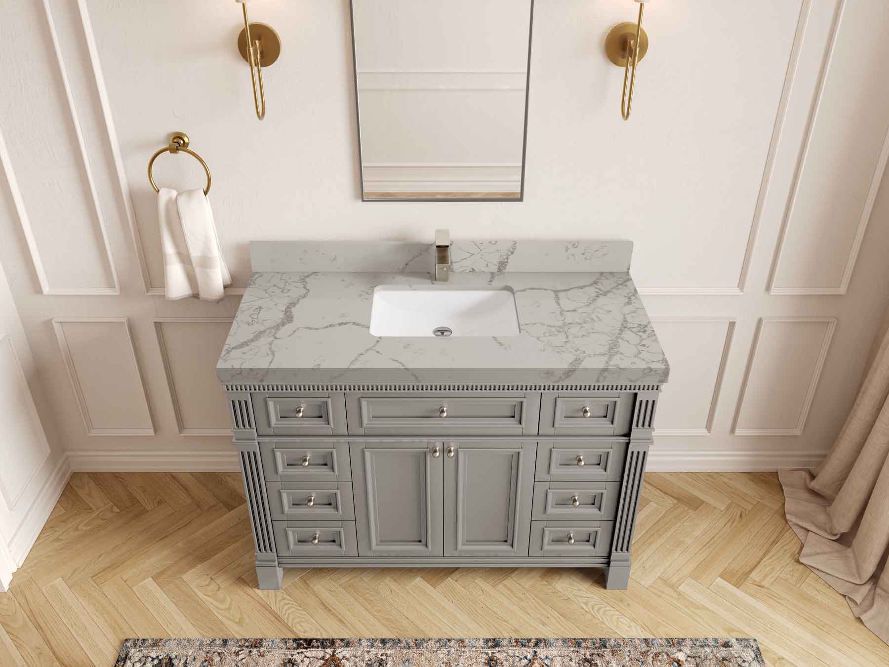 Paris 48 in. W x 22 in. D Single Sink Bathroom Vanity - Willow Bath and Vanity