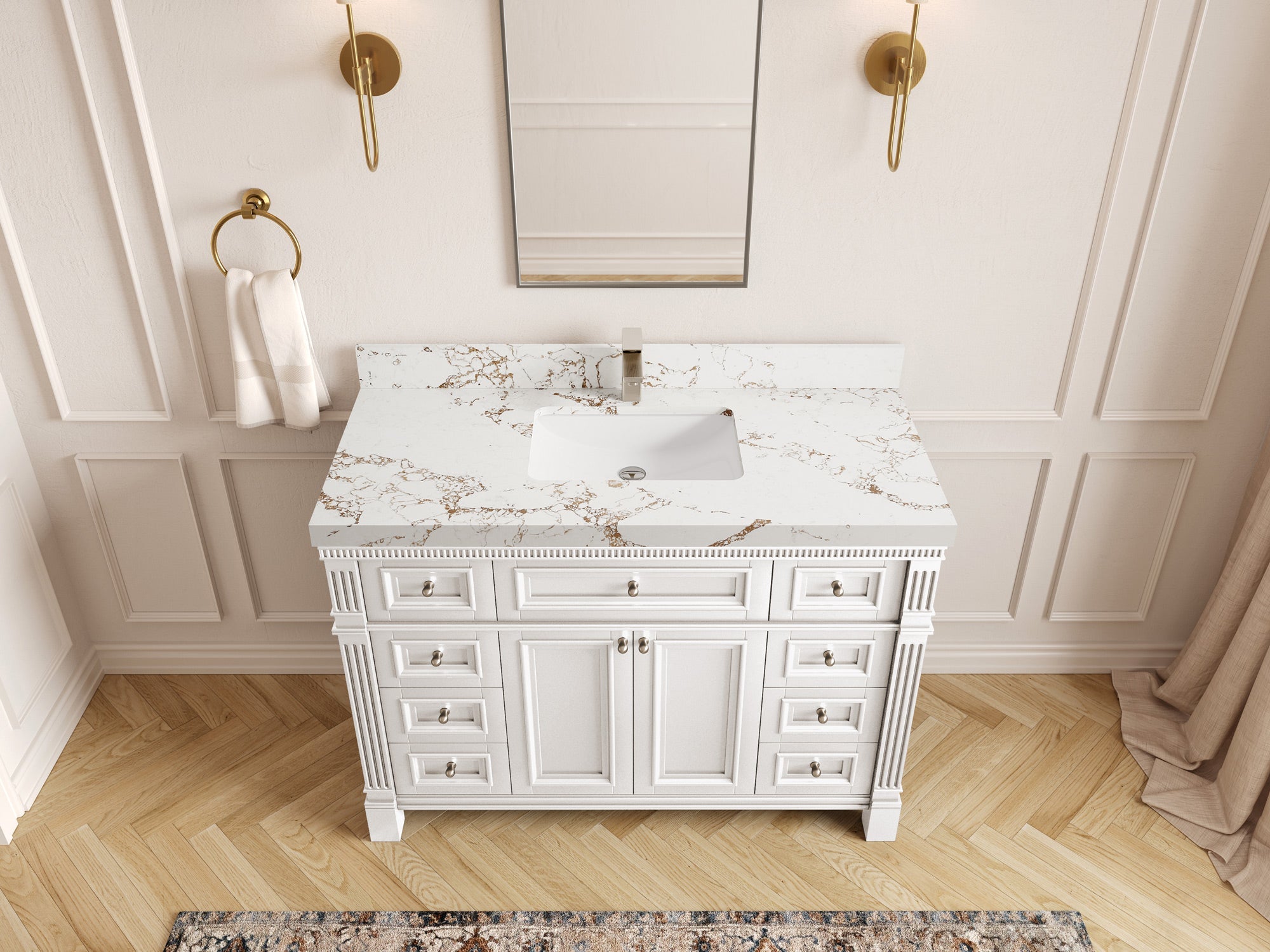 Paris 48 in. W x 22 in. D Single Sink Bathroom Vanity - Willow Bath and Vanity