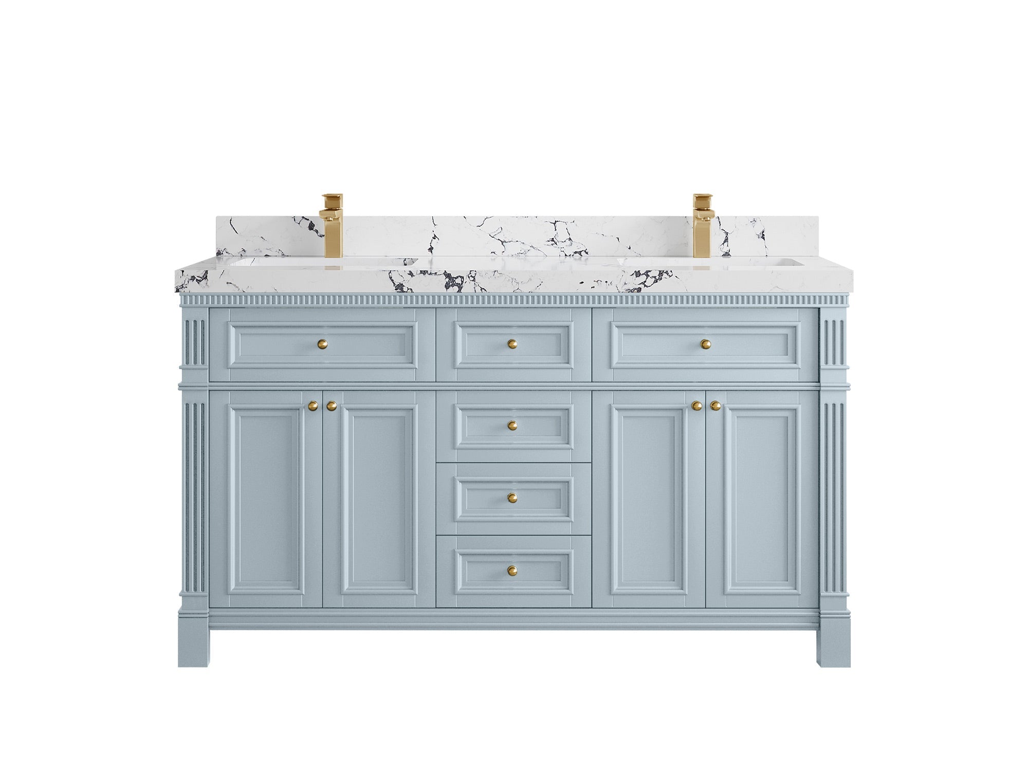 Paris 60 in. W x 22 in. D Double Sink Bathroom Vanity - Willow Bath and Vanity