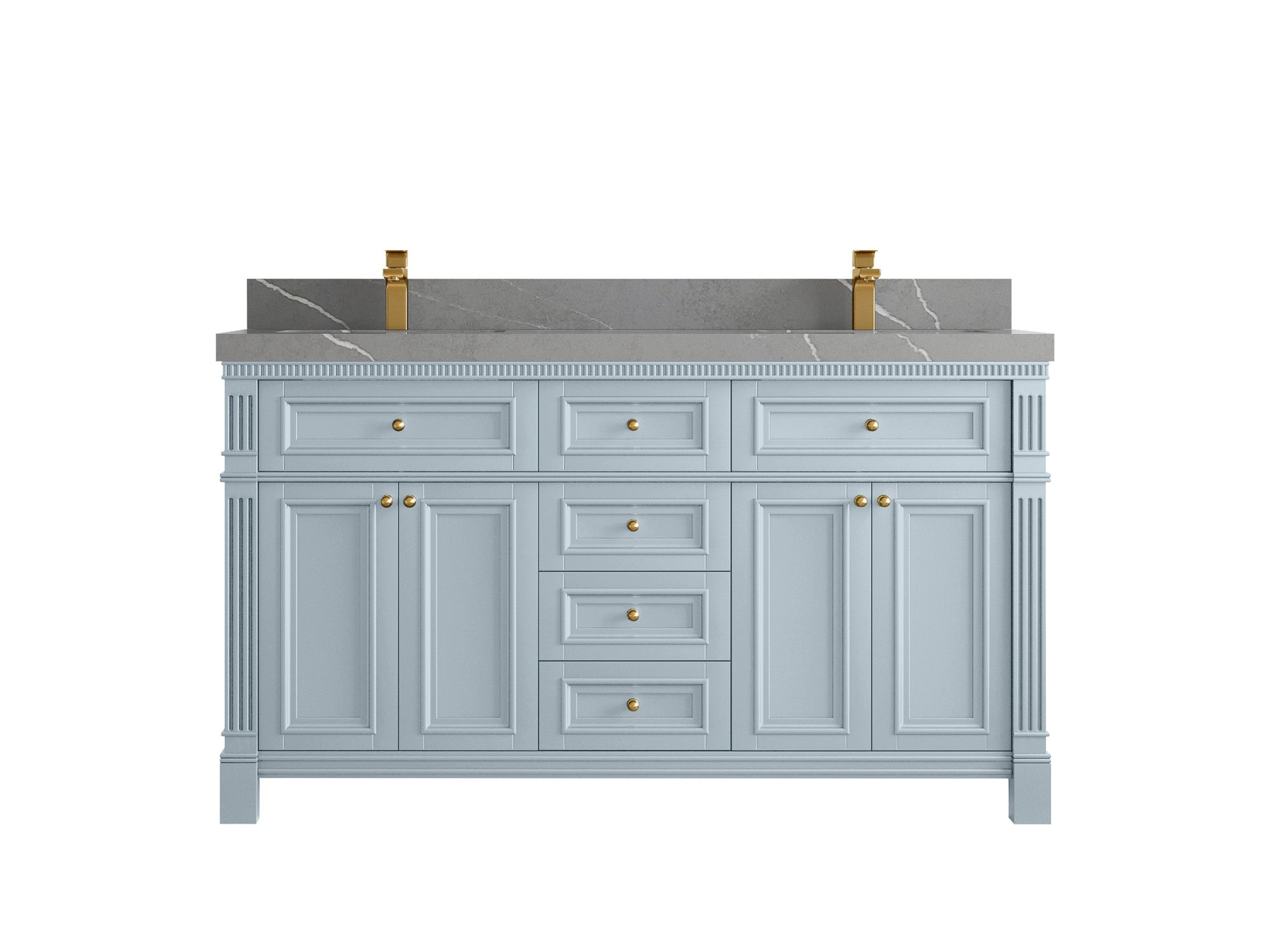 Paris 60 in. W x 22 in. D Double Sink Bathroom Vanity - Willow Bath and Vanity