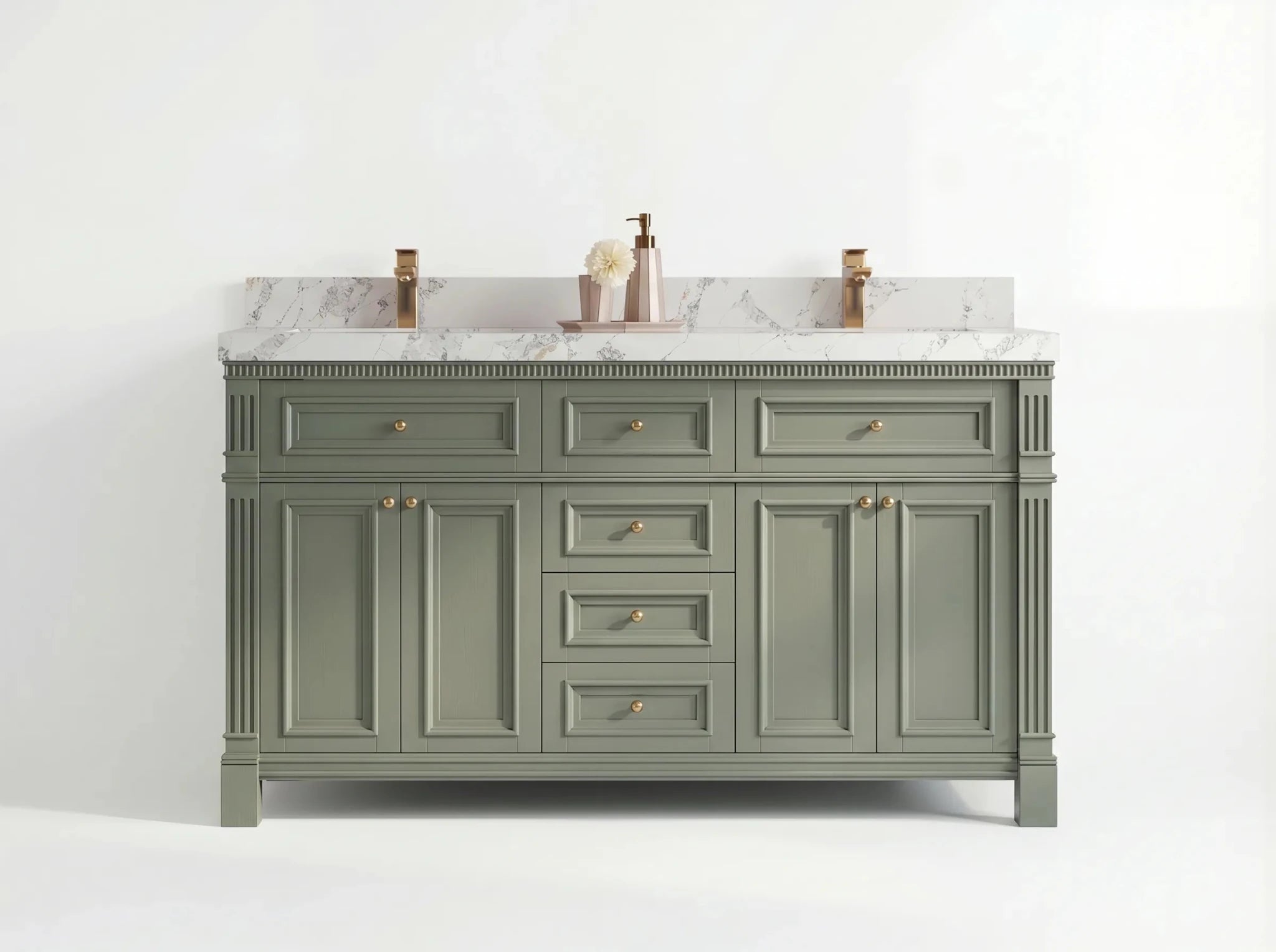 Paris 60 in. W x 22 in. D Double Sink Bathroom Vanity - Willow Bath and Vanity