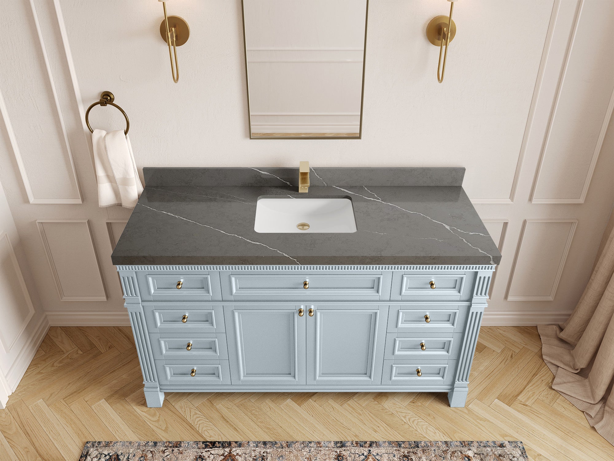 Paris 60 in. W x 22 in. D Single Sink Bathroom Vanity - Willow Bath and Vanity