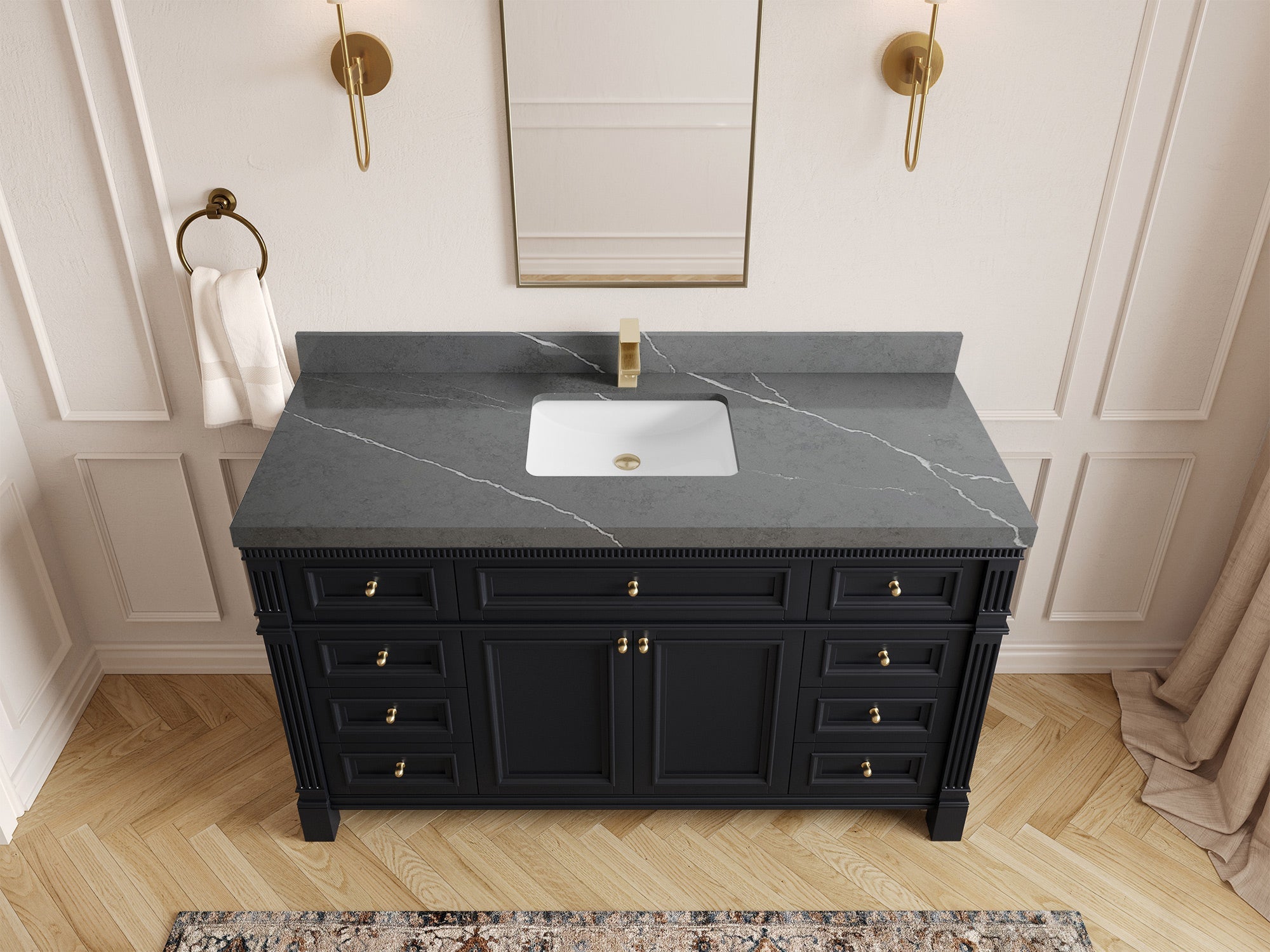 Paris 60 in. W x 22 in. D Single Sink Bathroom Vanity - Willow Bath and Vanity