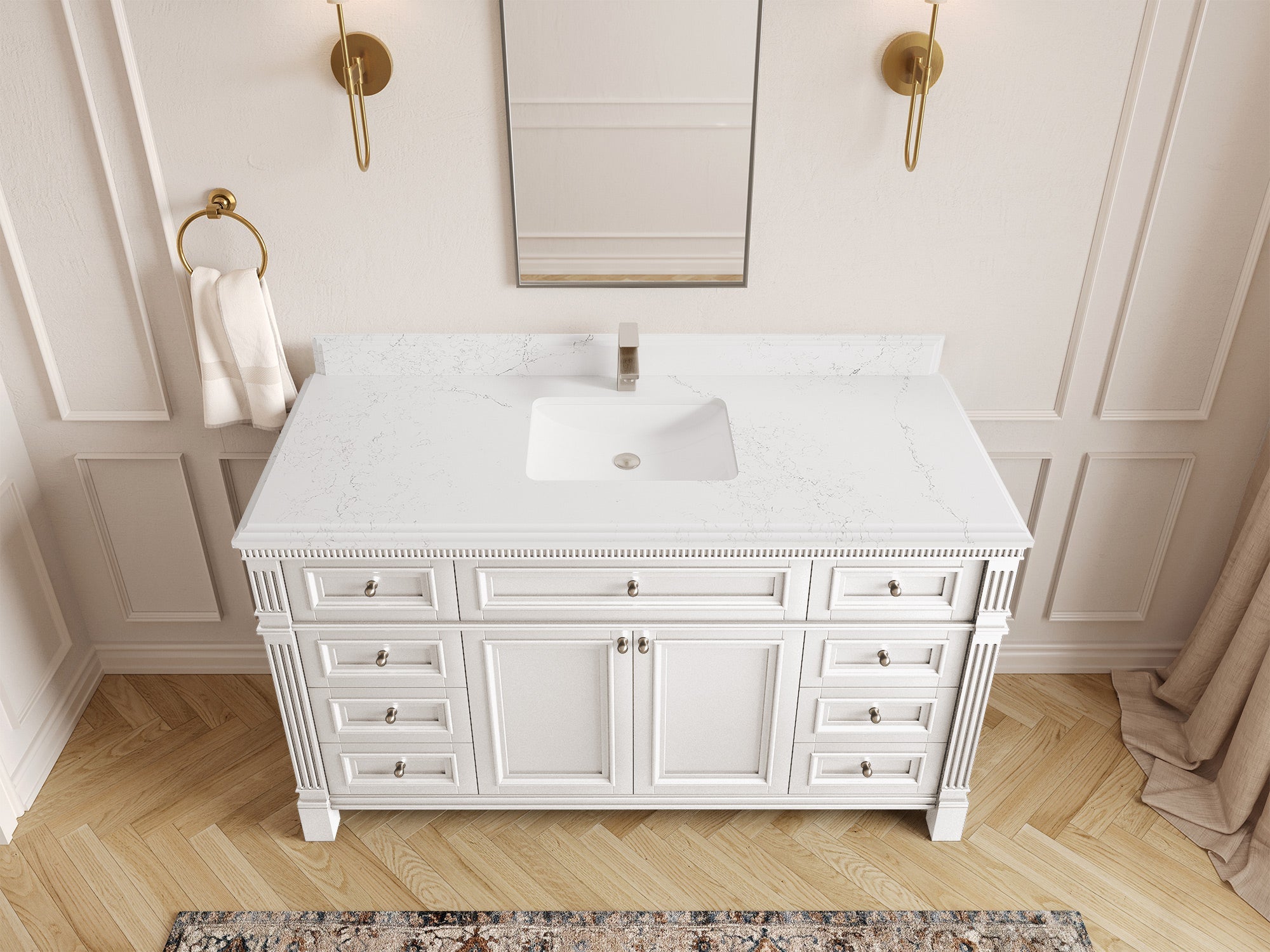 Paris 60 in. W x 22 in. D Single Sink Bathroom Vanity - Willow Bath and Vanity