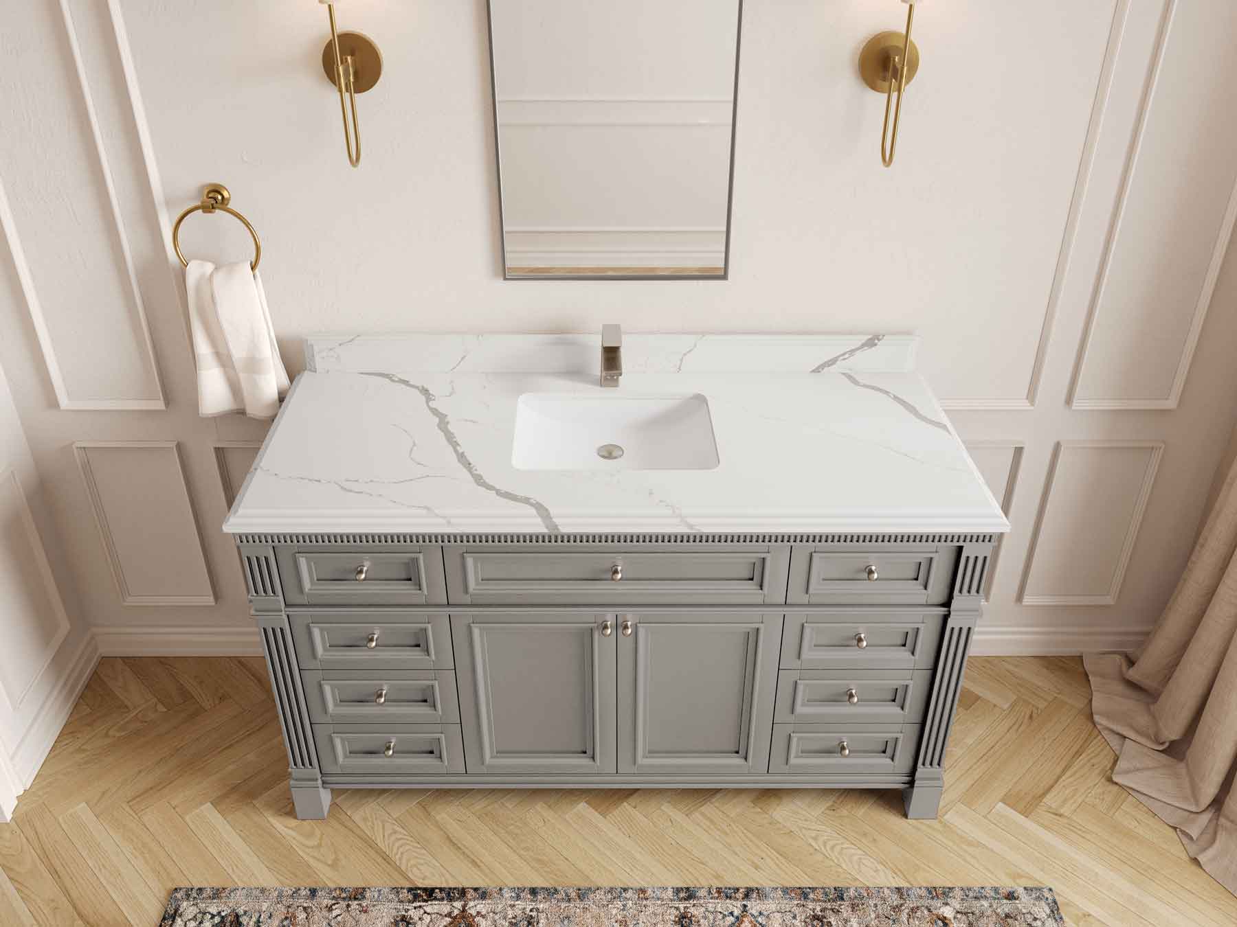 Paris 60 in. W x 22 in. D Single Sink Bathroom Vanity - Willow Bath and Vanity
