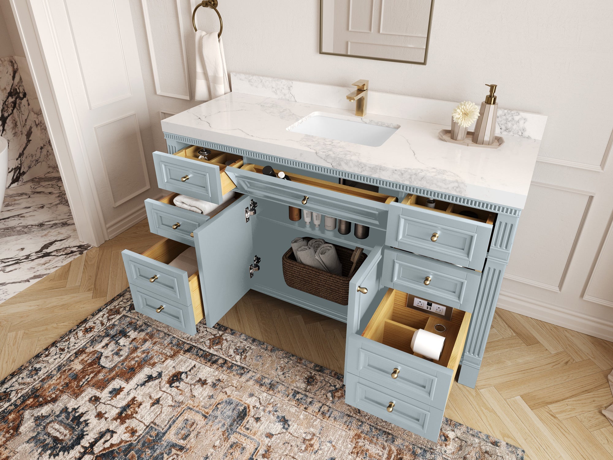 Paris 60 in. W x 22 in. D Single Sink Bathroom Vanity - Willow Bath and Vanity