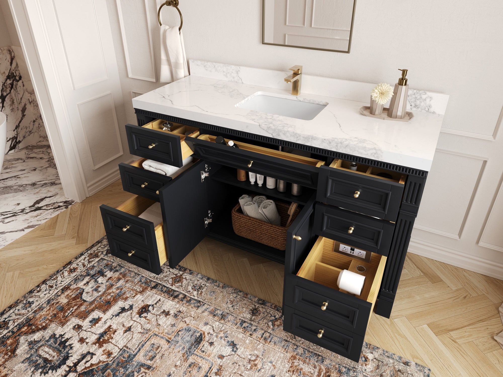 Paris 60 in. W x 22 in. D Single Sink Bathroom Vanity - Willow Bath and Vanity