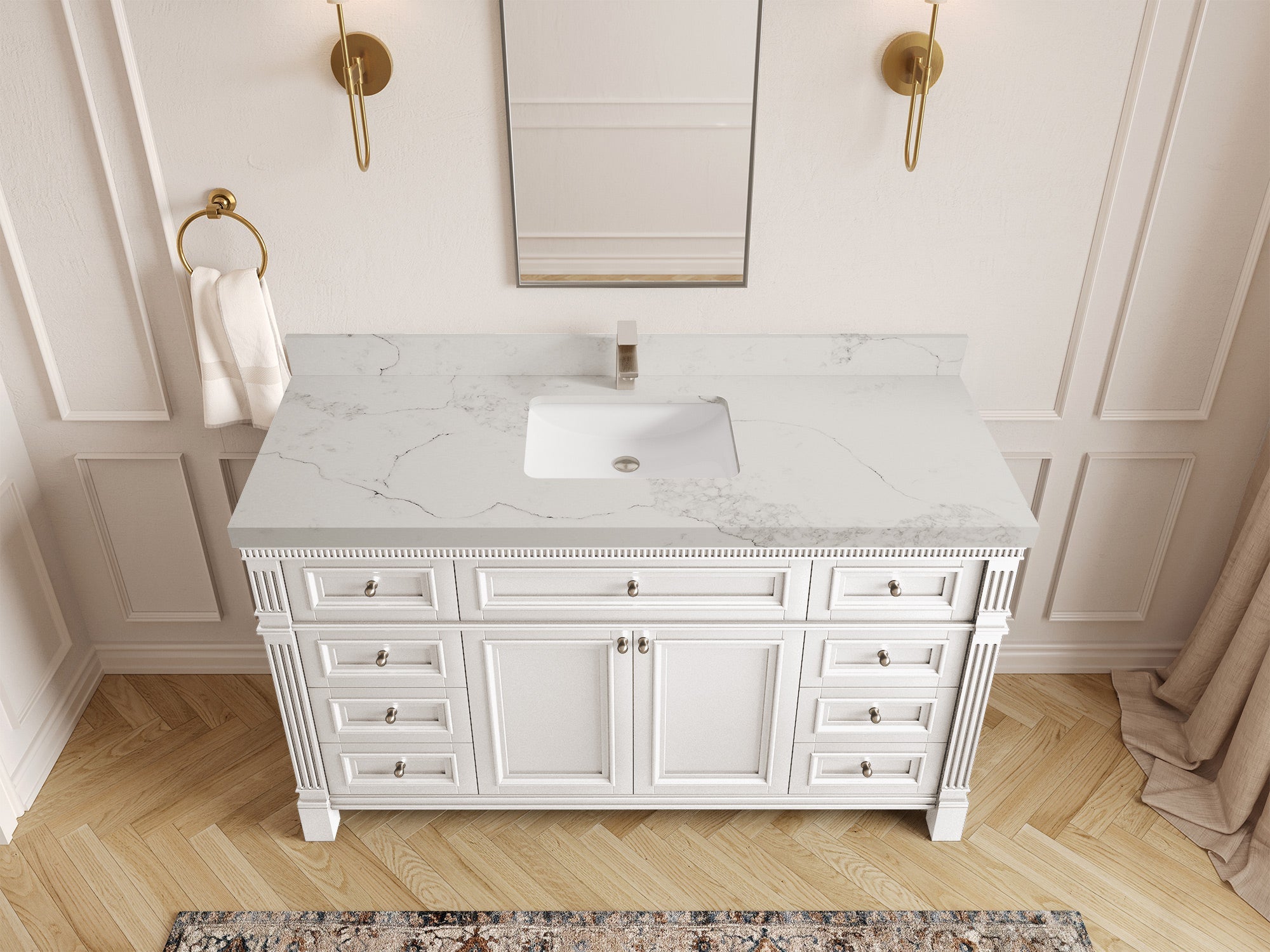 Paris 60 in. W x 22 in. D Single Sink Bathroom Vanity - Willow Bath and Vanity