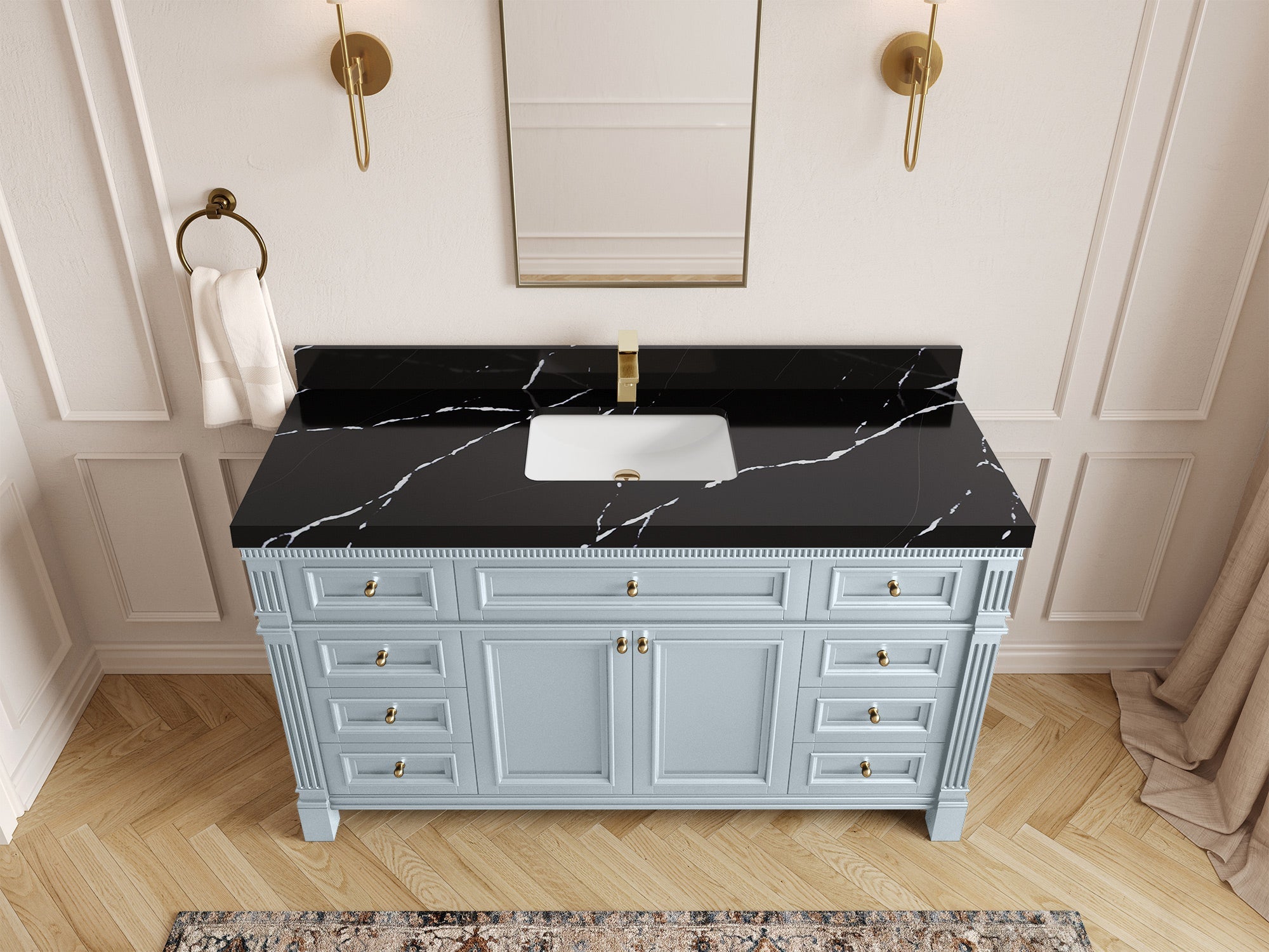 Paris 60 in. W x 22 in. D Single Sink Bathroom Vanity - Willow Bath and Vanity