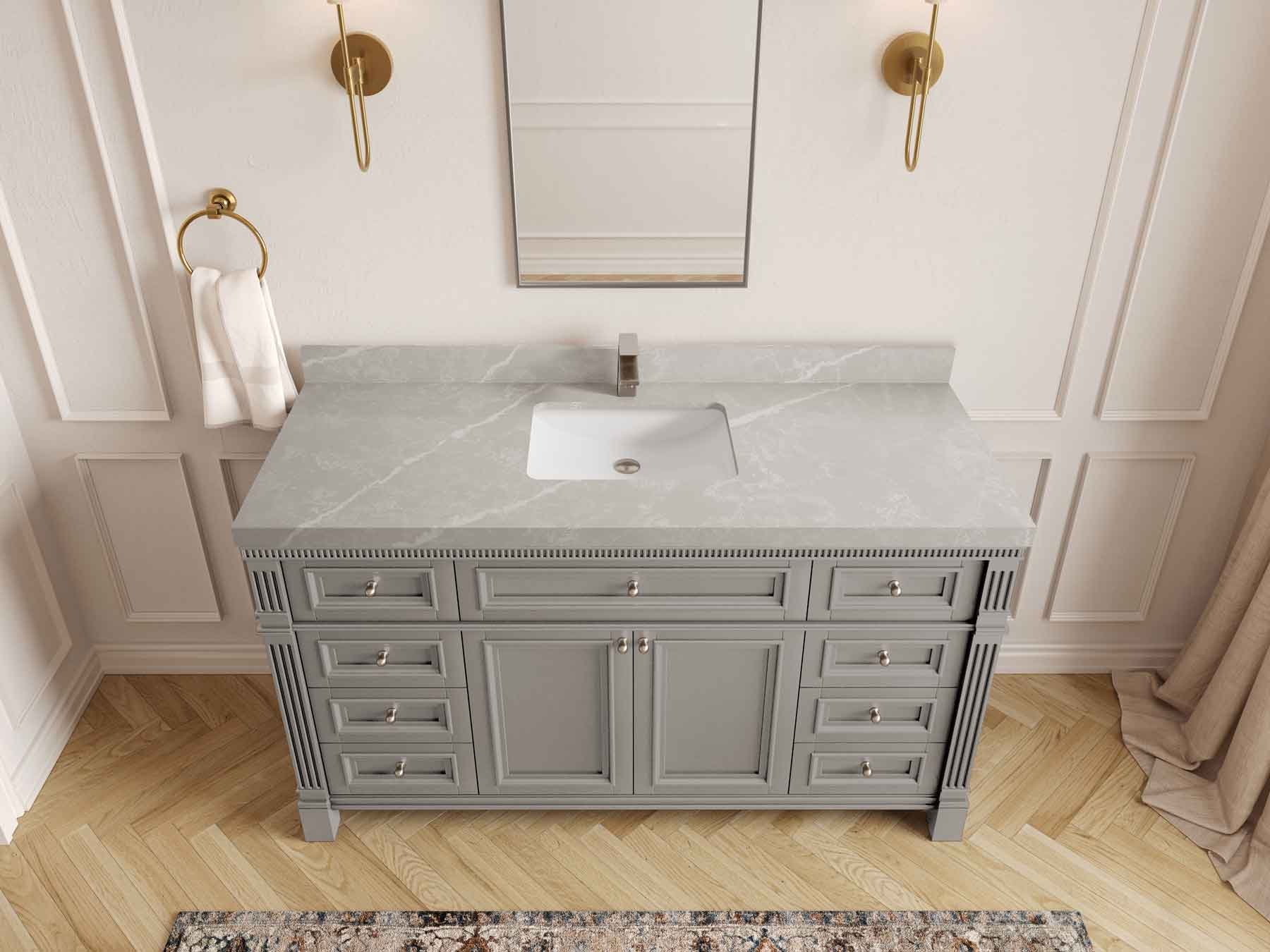 Paris 60 in. W x 22 in. D Single Sink Bathroom Vanity - Willow Bath and Vanity