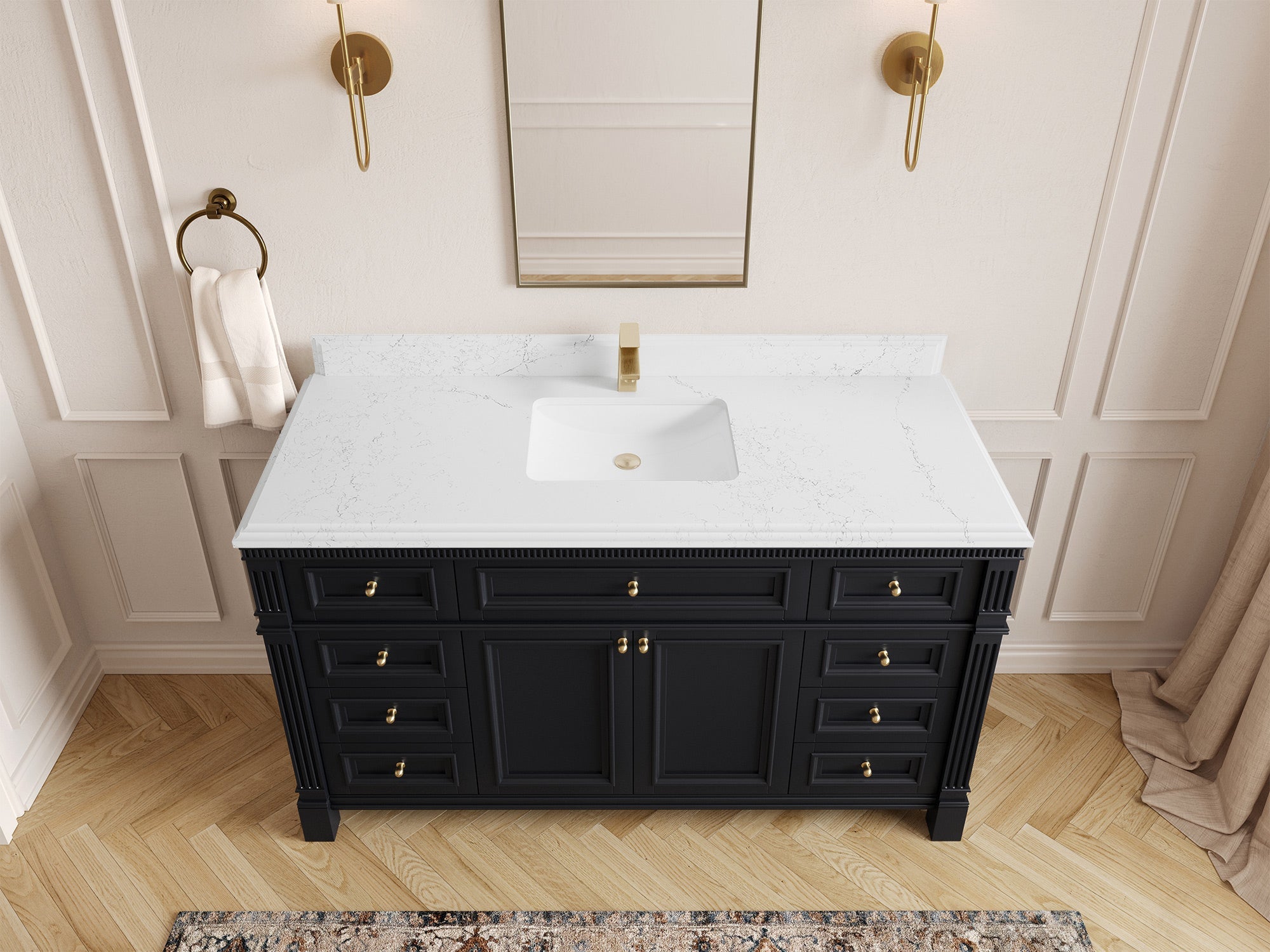 Paris 60 in. W x 22 in. D Single Sink Bathroom Vanity - Willow Bath and Vanity
