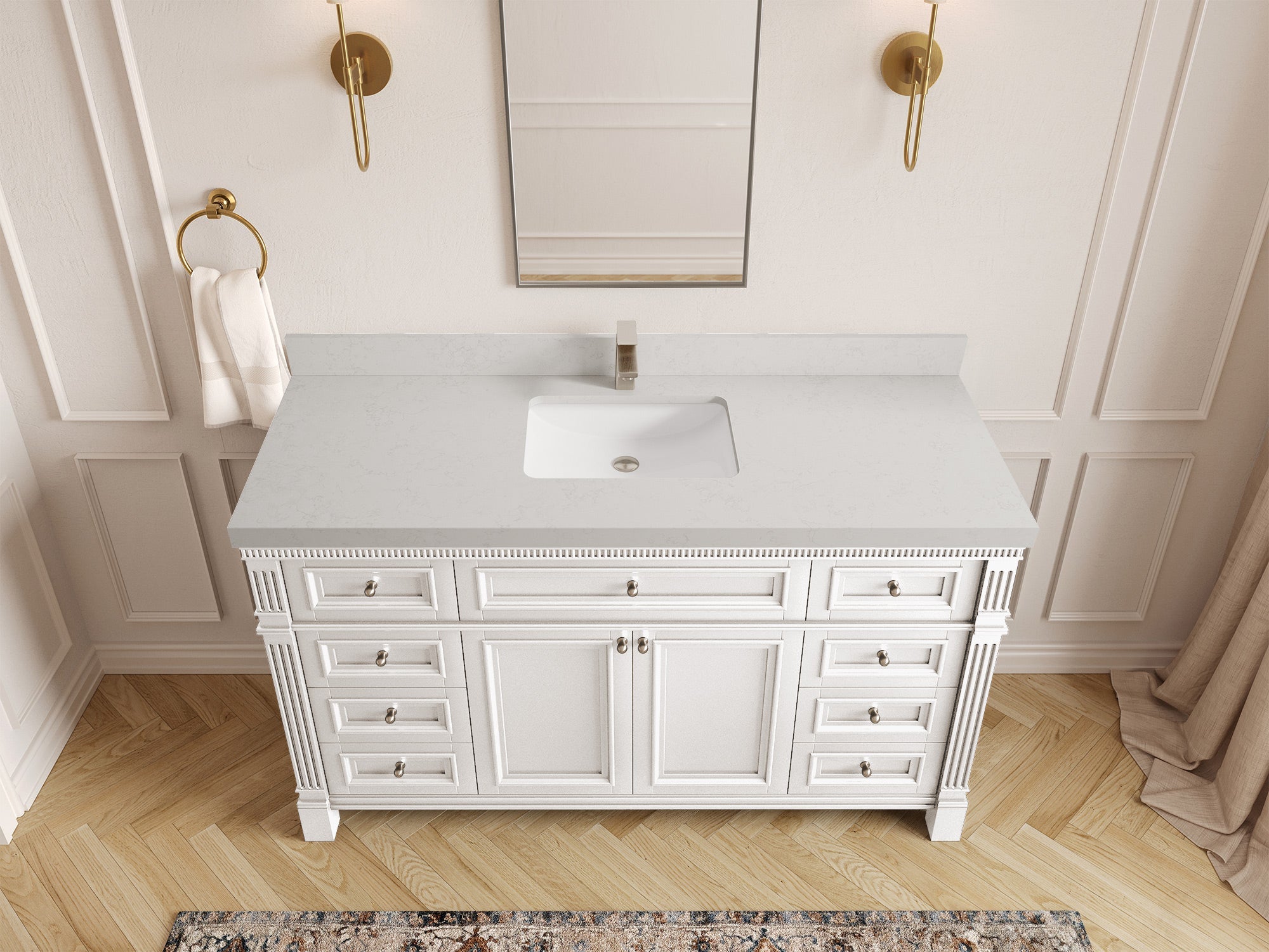 Paris 60 in. W x 22 in. D Single Sink Bathroom Vanity - Willow Bath and Vanity