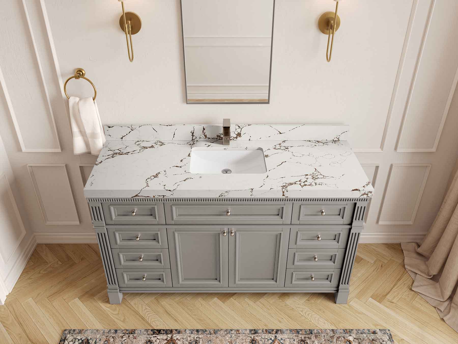 Paris 60 in. W x 22 in. D Single Sink Bathroom Vanity - Willow Bath and Vanity