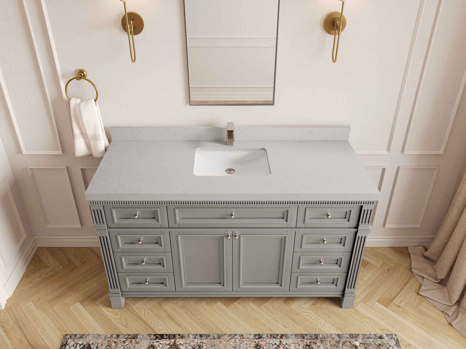 Paris 60 in. W x 22 in. D Single Sink Bathroom Vanity - Willow Bath and Vanity