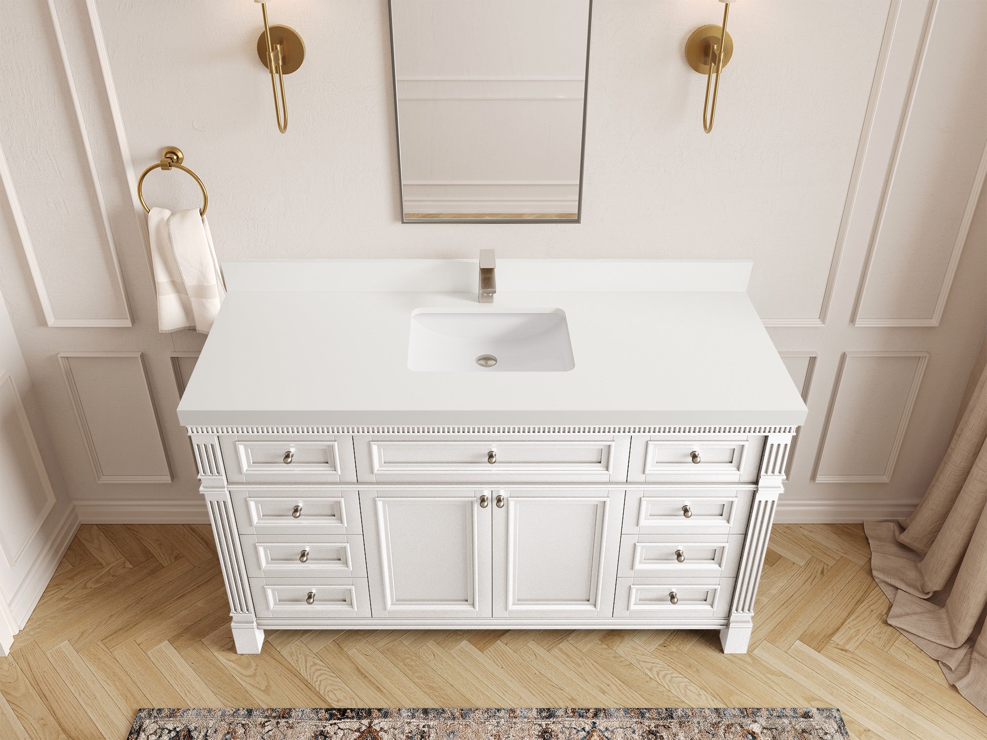 Paris 60 in. W x 22 in. D Single Sink Bathroom Vanity - Willow Bath and Vanity