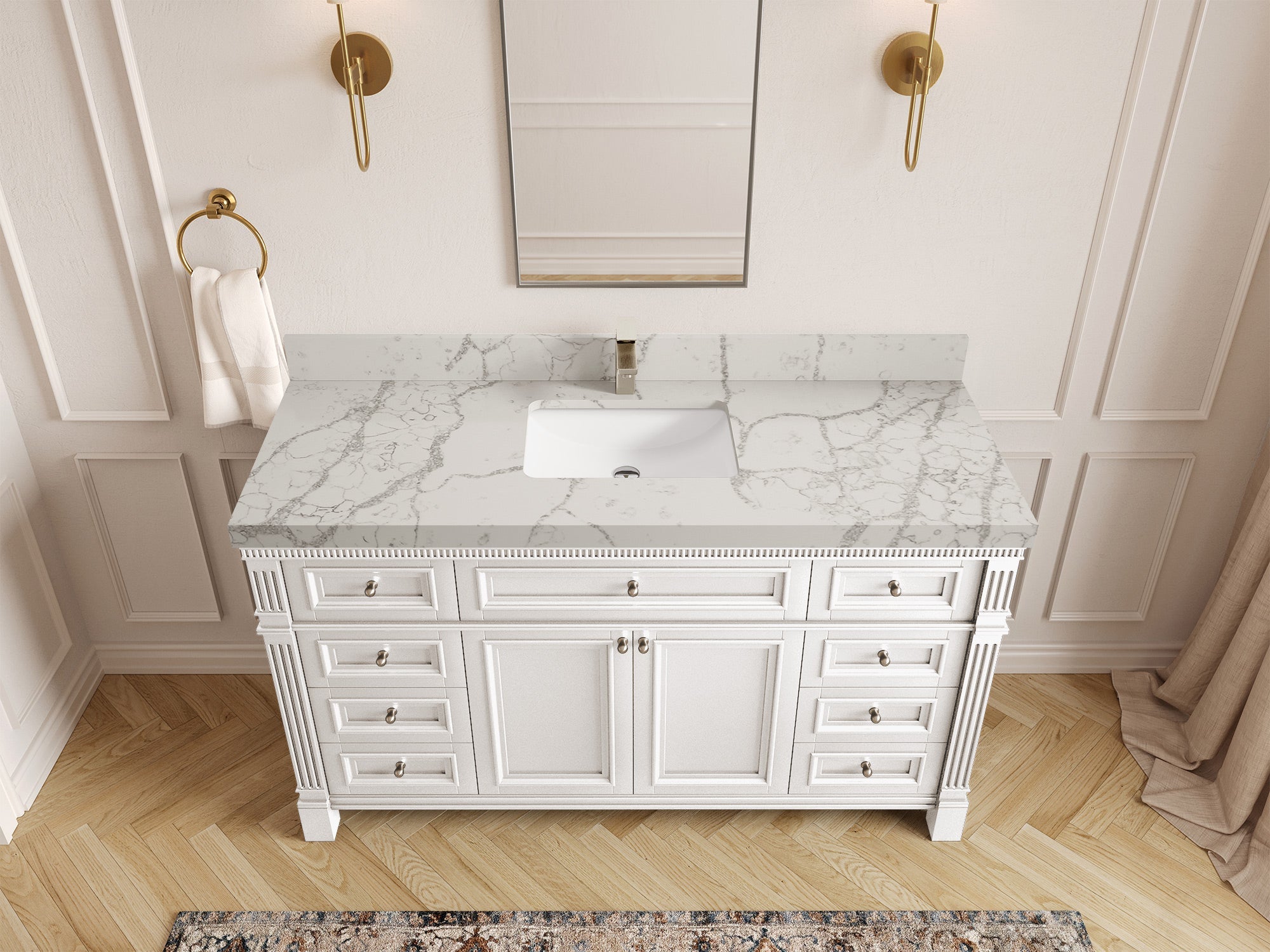 Paris 60 in. W x 22 in. D Single Sink Bathroom Vanity - Willow Bath and Vanity