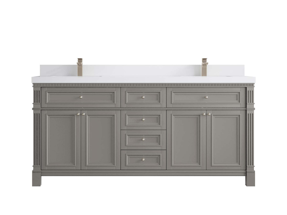 Paris 72 in. W x 22 in. D Double Sink Bathroom Vanity - Willow Bath and Vanity
