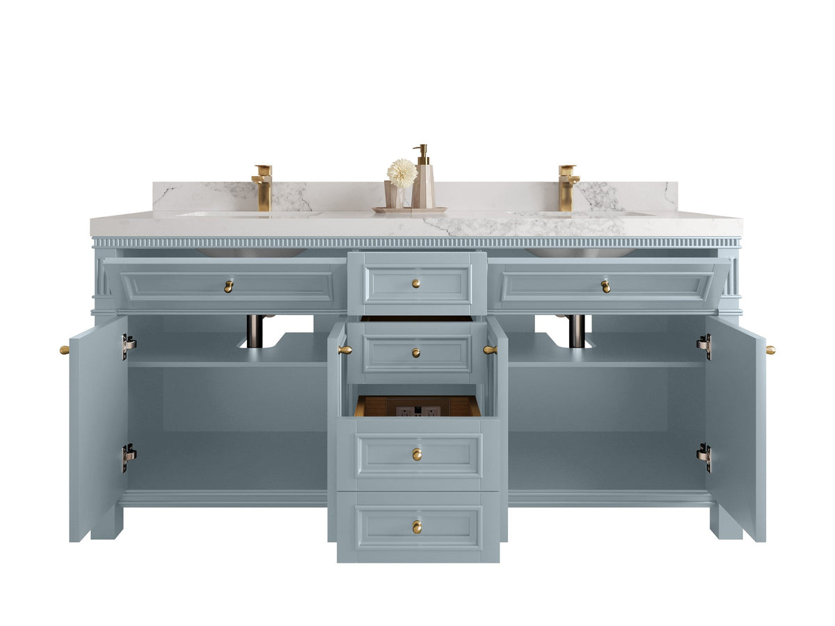 Paris 72 in. W x 22 in. D Double Sink Bathroom Vanity - Willow Bath and Vanity