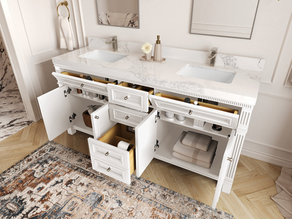 Paris 72 in. W x 22 in. D Double Sink Bathroom Vanity - Willow Bath and Vanity