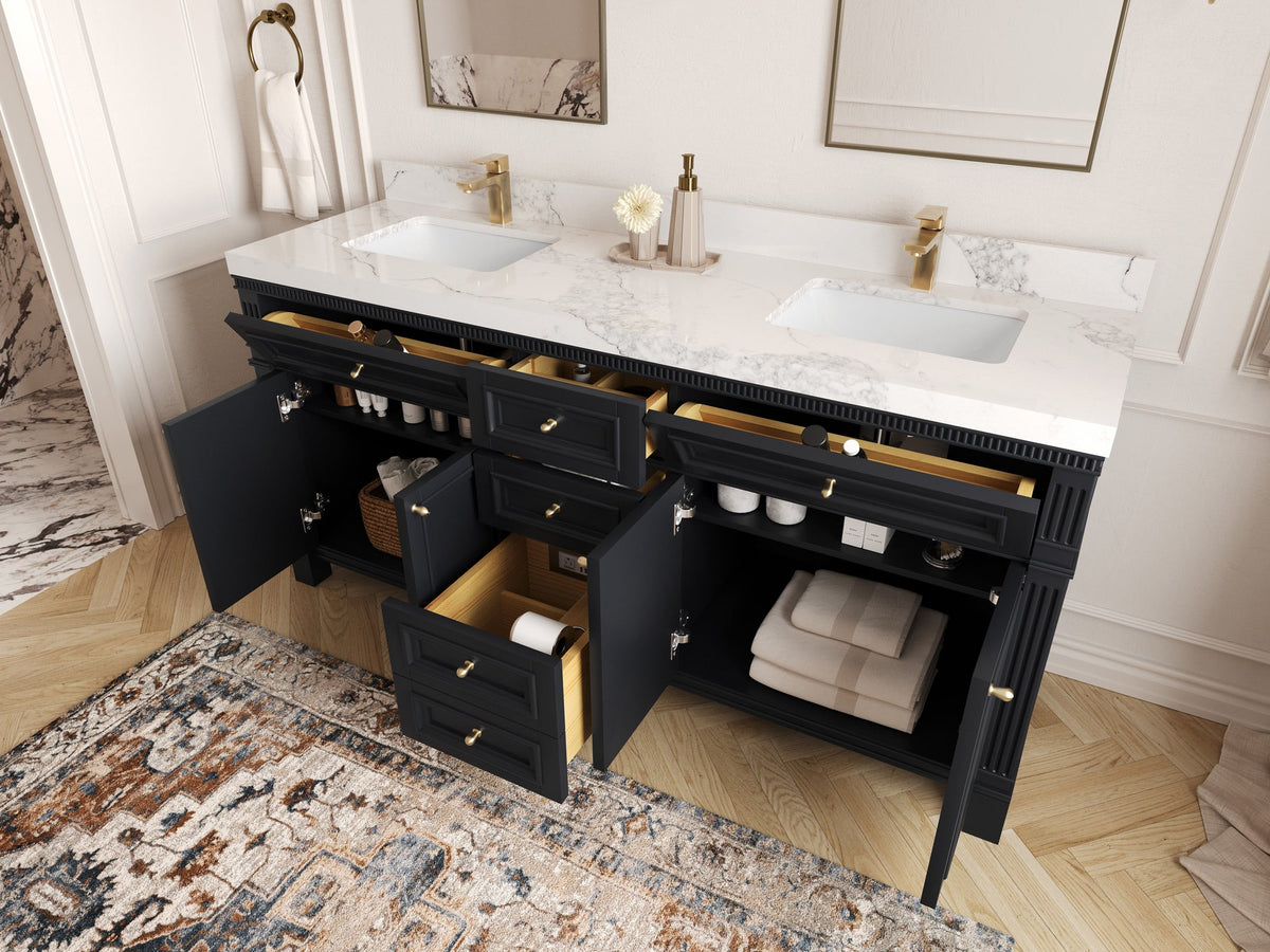 Paris 72 in. W x 22 in. D Double Sink Bathroom Vanity - Willow Bath and Vanity