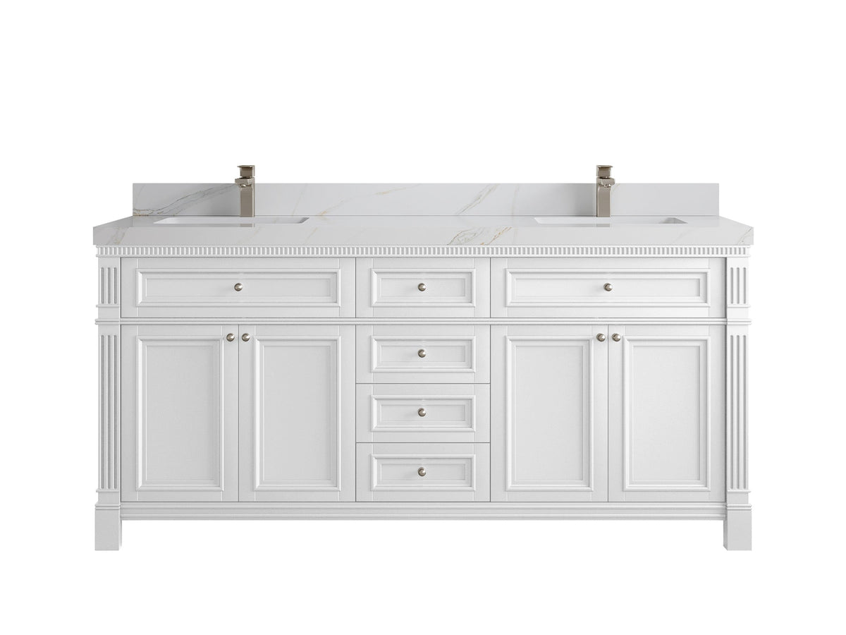 Paris 72 in. W x 22 in. D Double Sink Bathroom Vanity - Willow Bath and Vanity