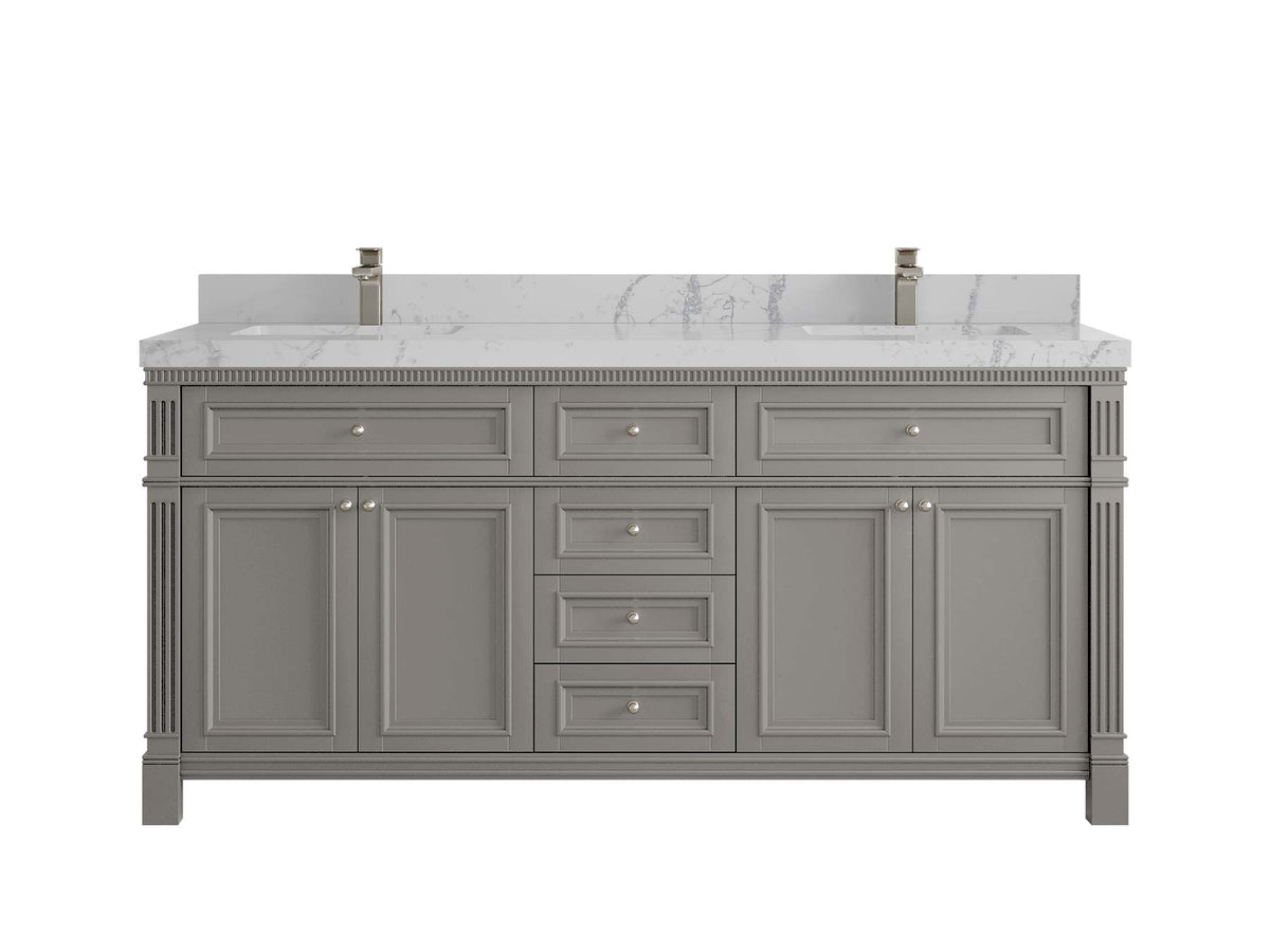 Paris 72 in. W x 22 in. D Double Sink Bathroom Vanity - Willow Bath and Vanity