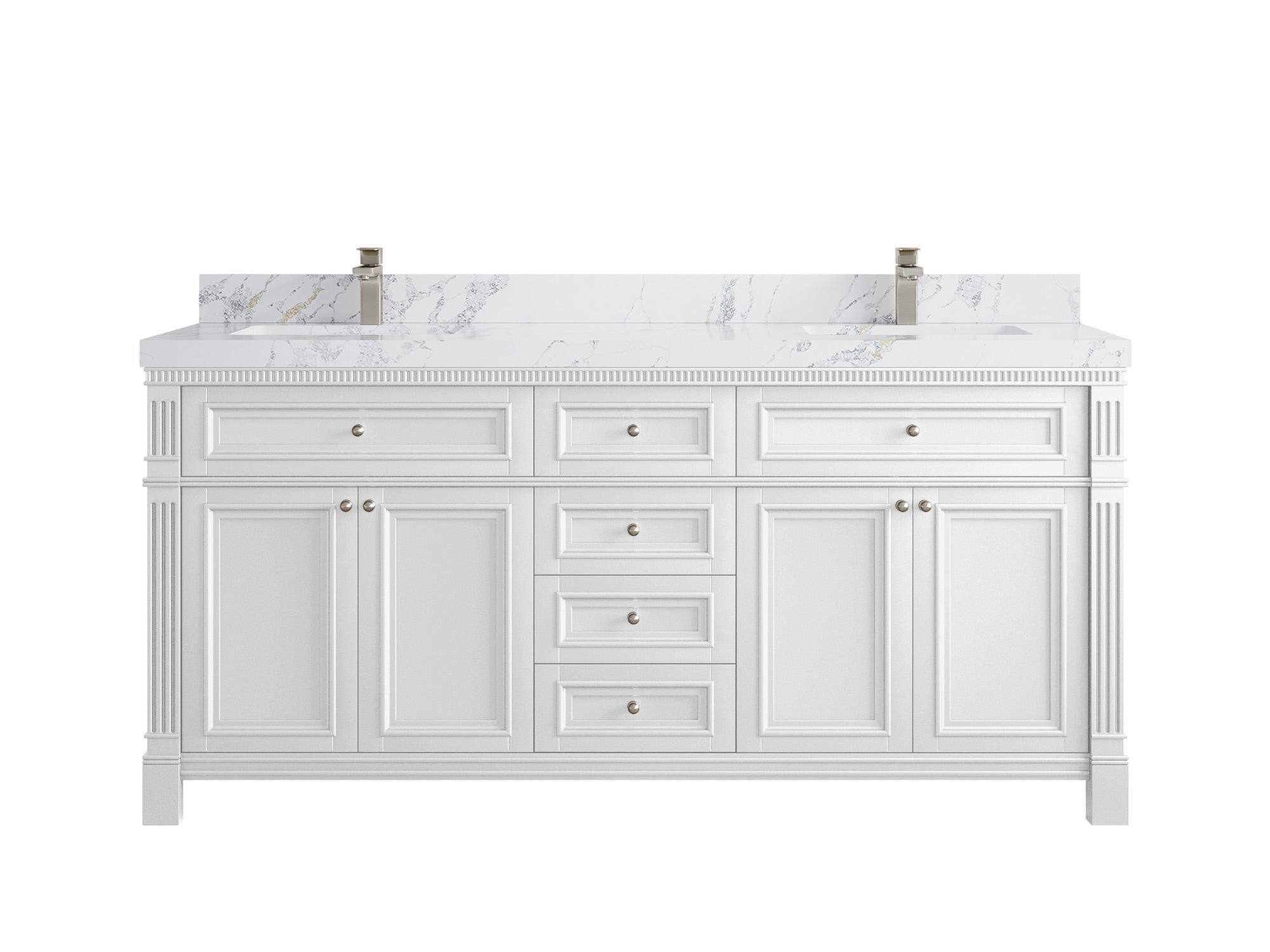 Paris 72 in. W x 22 in. D Double Sink Bathroom Vanity - Willow Bath and Vanity