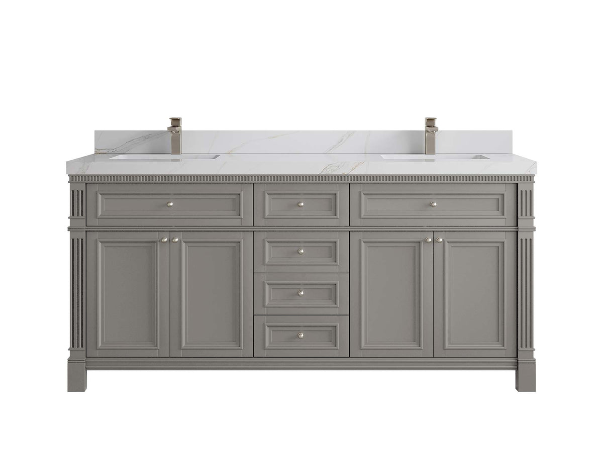 Paris 72 in. W x 22 in. D Double Sink Bathroom Vanity - Willow Bath and Vanity