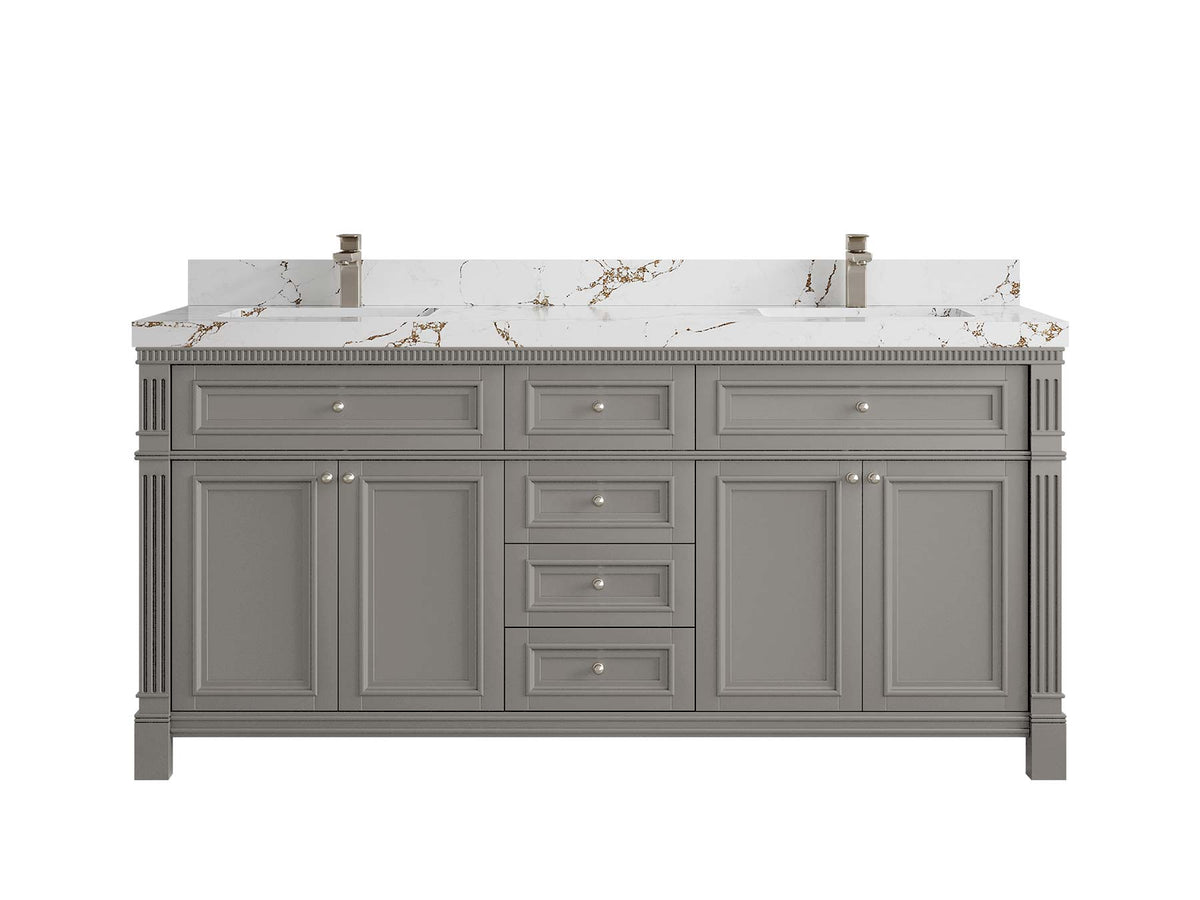 Paris 72 in. W x 22 in. D Double Sink Bathroom Vanity - Willow Bath and Vanity
