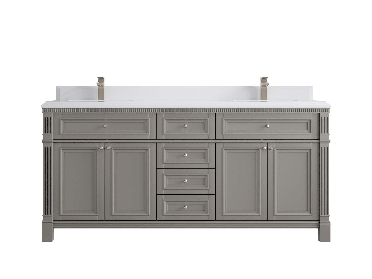 Paris 72 in. W x 22 in. D Double Sink Bathroom Vanity - Willow Bath and Vanity