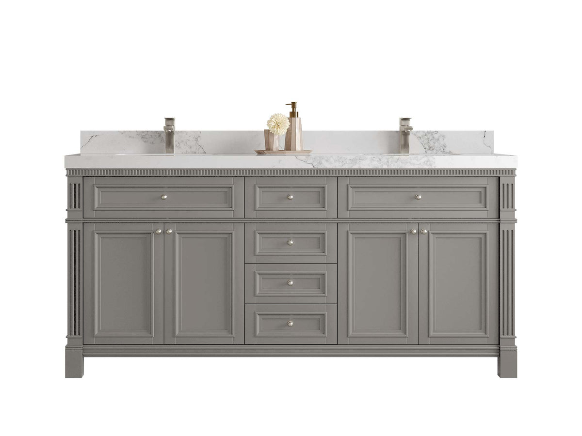 Paris 72 in. W x 22 in. D Double Sink Bathroom Vanity - Willow Bath and Vanity
