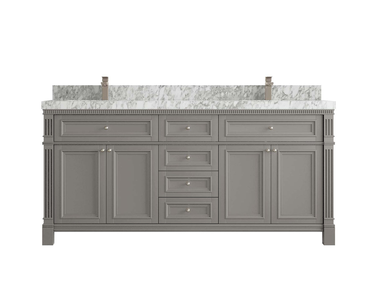 Paris 72 in. W x 22 in. D Double Sink Bathroom Vanity - Willow Bath and Vanity