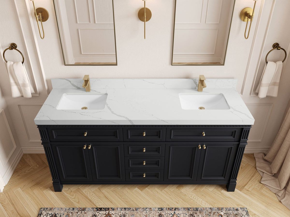 Paris 72 in. W x 22 in. D Double Sink Bathroom Vanity - Willow Bath and Vanity