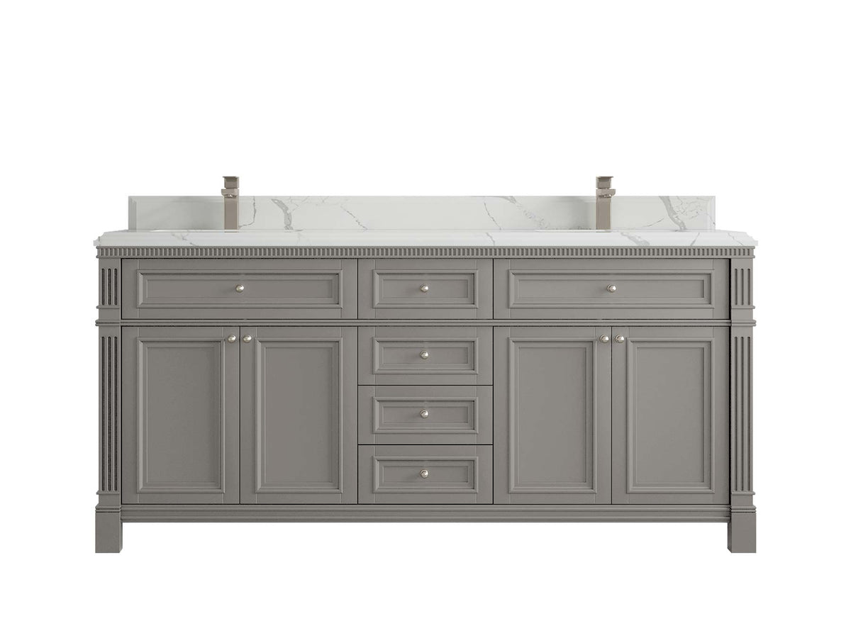 Paris 72 in. W x 22 in. D Double Sink Bathroom Vanity - Willow Bath and Vanity