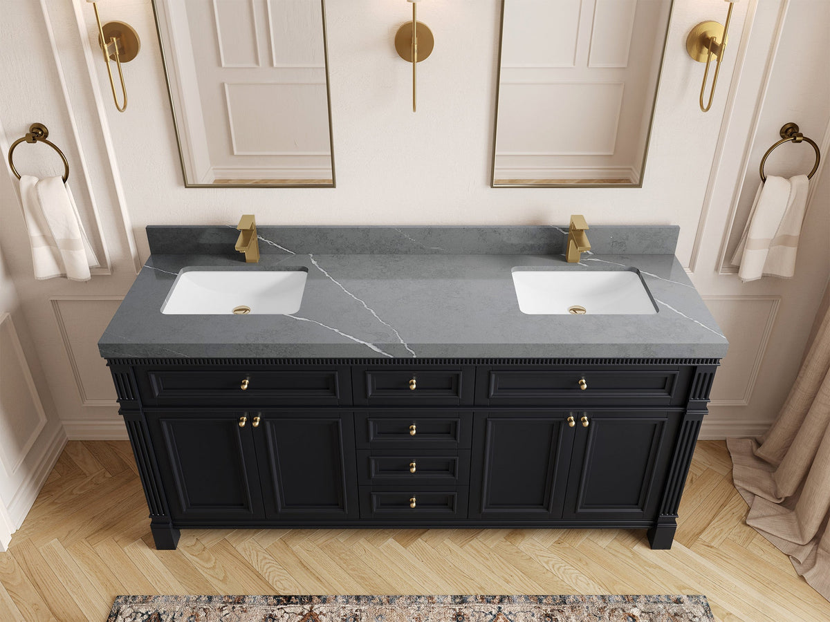 Paris 72 in. W x 22 in. D Double Sink Bathroom Vanity - Willow Bath and Vanity