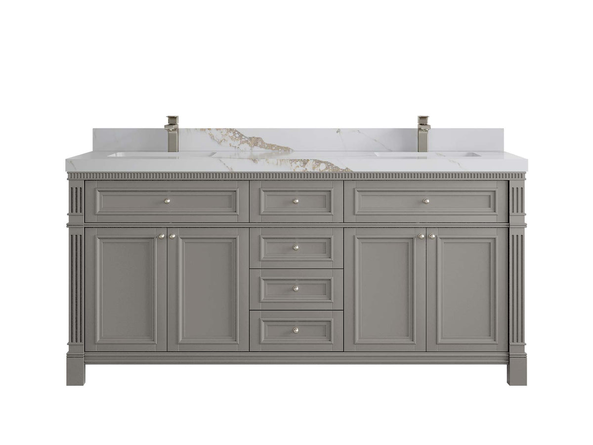 Paris 72 in. W x 22 in. D Double Sink Bathroom Vanity - Willow Bath and Vanity