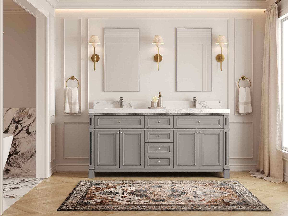Paris 72 in. W x 22 in. D Double Sink Bathroom Vanity - Willow Bath and Vanity