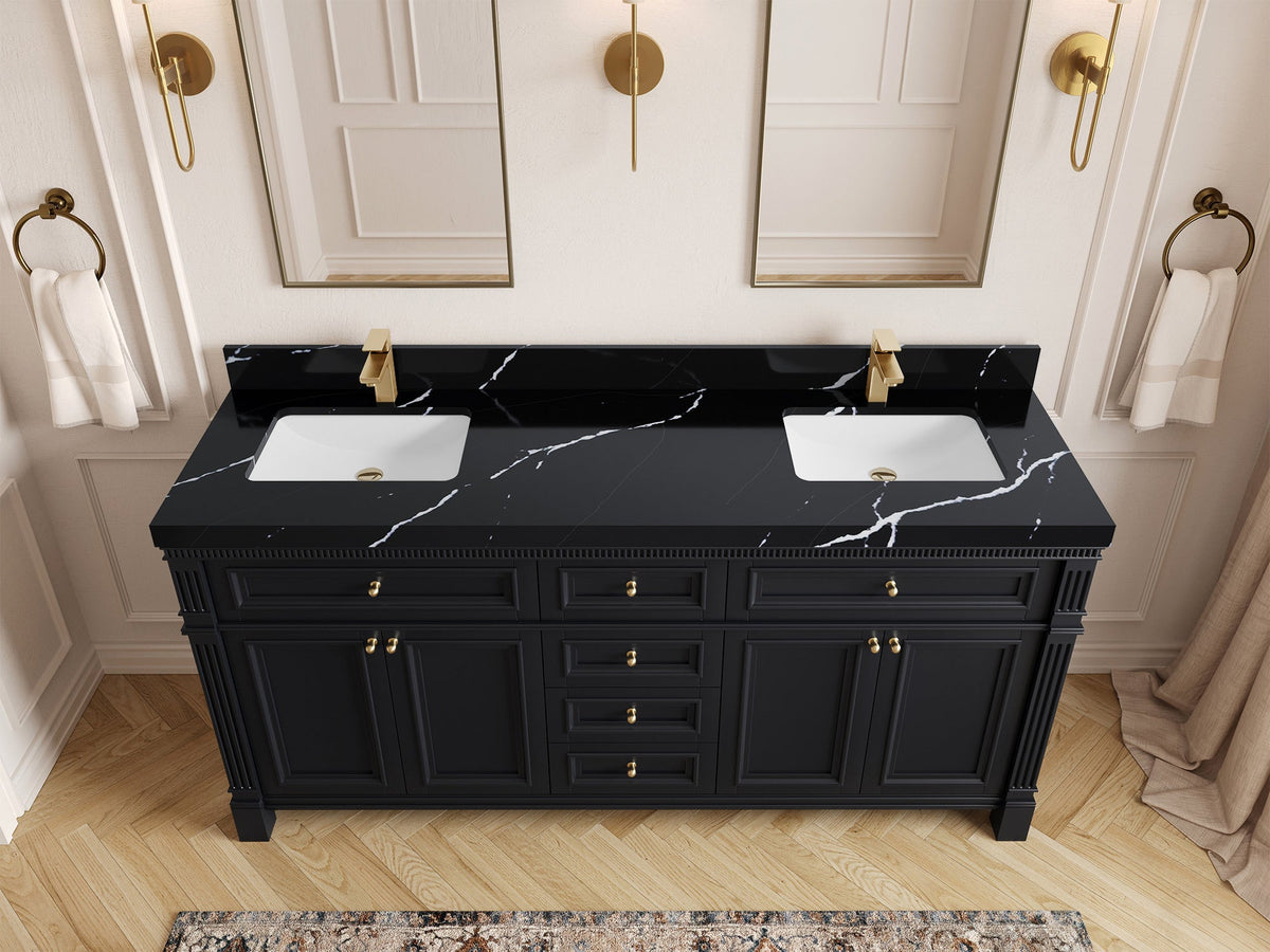 Paris 72 in. W x 22 in. D Double Sink Bathroom Vanity - Willow Bath and Vanity
