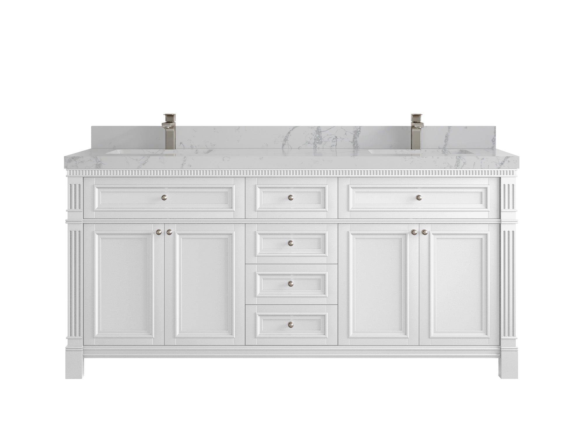 Paris 72 in. W x 22 in. D Double Sink Bathroom Vanity - Willow Bath and Vanity