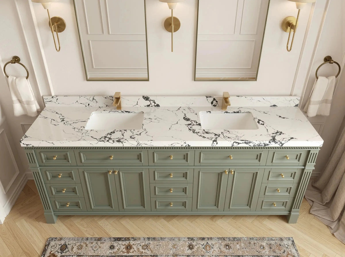 Paris 84 in. W x 22 in. D Double Sink Bathroom Vanity - Willow Bath and Vanity