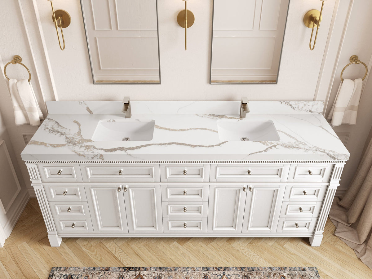 Paris 84 in. W x 22 in. D Double Sink Bathroom Vanity - Willow Bath and Vanity