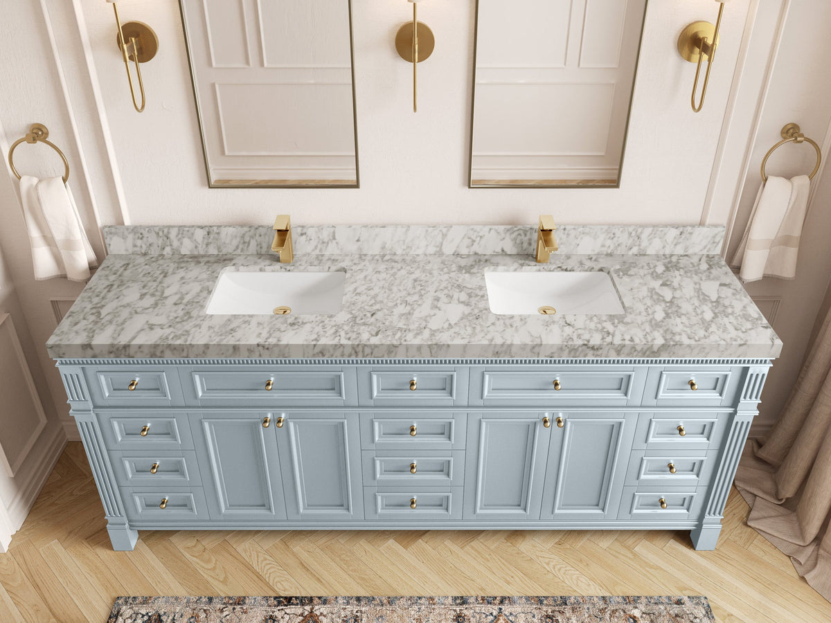 Paris 84 in. W x 22 in. D Double Sink Bathroom Vanity - Willow Bath and Vanity