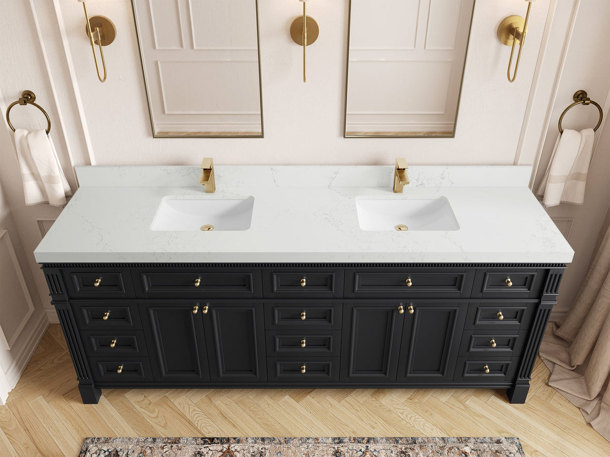 Paris 84 in. W x 22 in. D Double Sink Bathroom Vanity - Willow Bath and Vanity