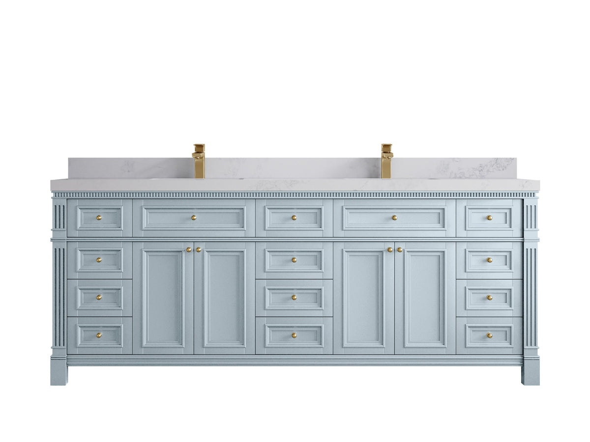 Paris 84 in. W x 22 in. D Double Sink Bathroom Vanity - Willow Bath and Vanity