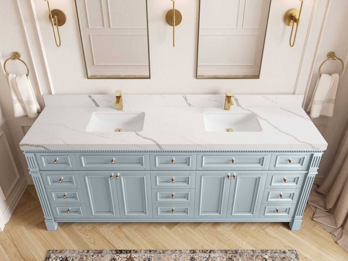 Paris 84 in. W x 22 in. D Double Sink Bathroom Vanity - Willow Bath and Vanity