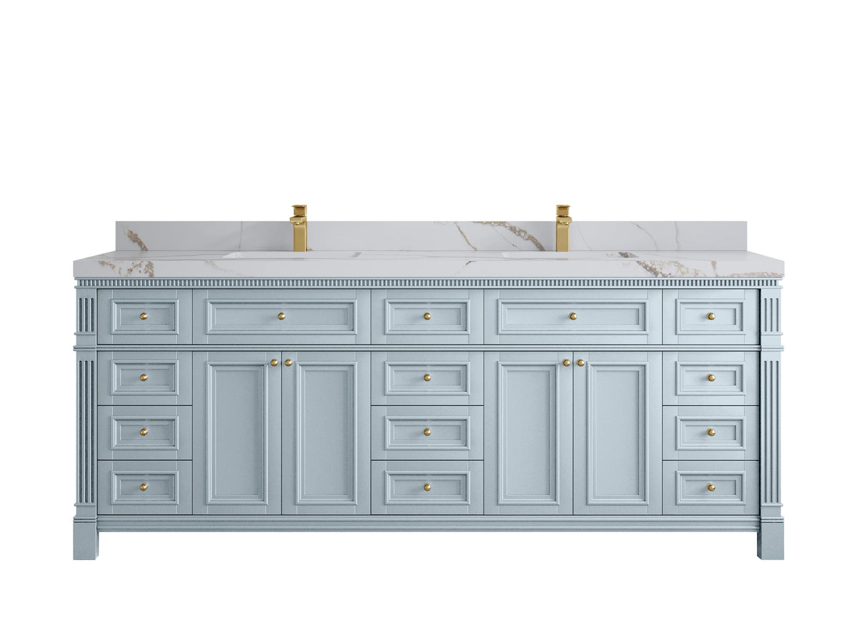 Paris 84 in. W x 22 in. D Double Sink Bathroom Vanity - Willow Bath and Vanity