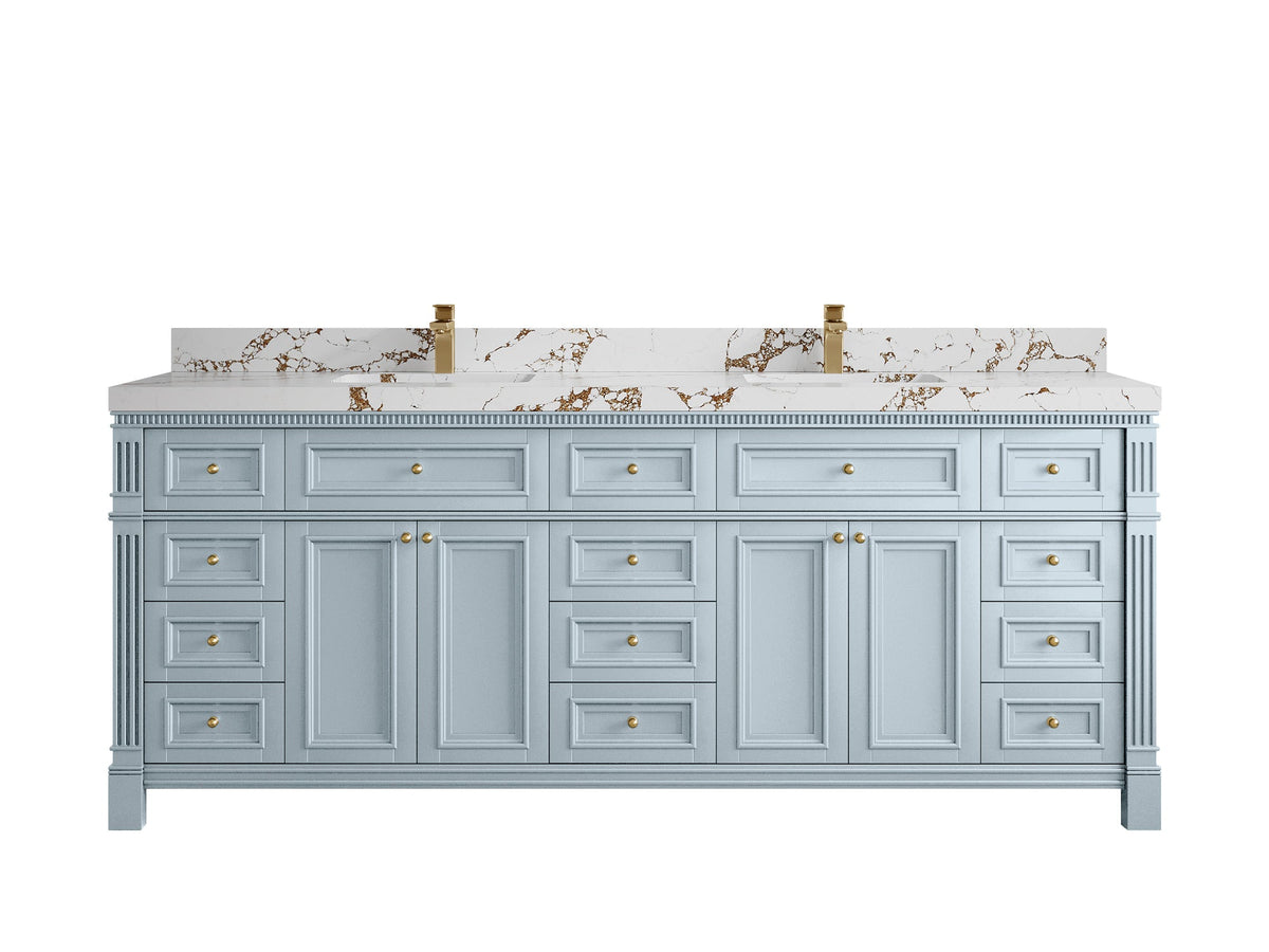 Paris 84 in. W x 22 in. D Double Sink Bathroom Vanity - Willow Bath and Vanity