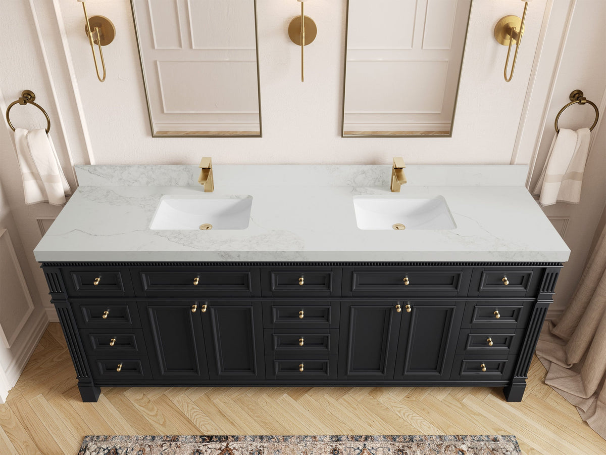 Paris 84 in. W x 22 in. D Double Sink Bathroom Vanity - Willow Bath and Vanity