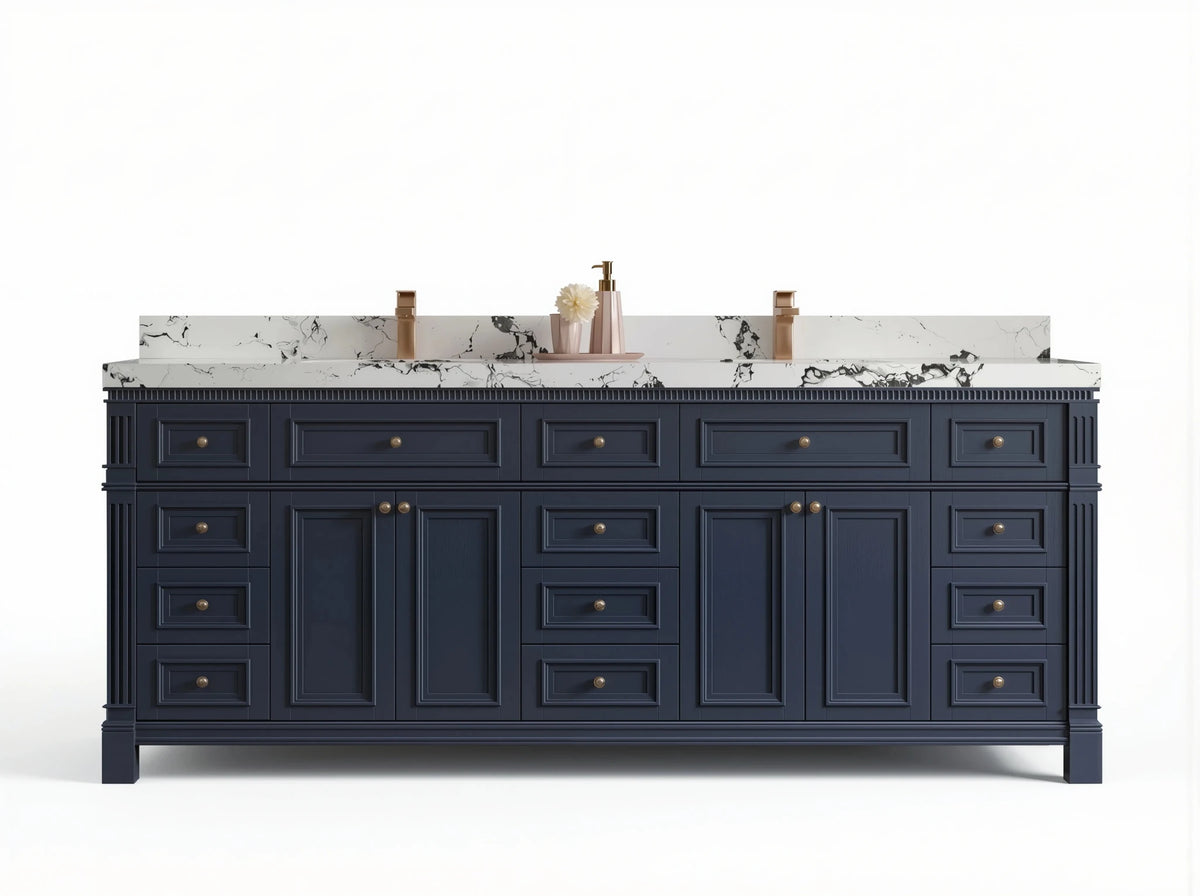 Paris 84 in. W x 22 in. D Double Sink Bathroom Vanity - Willow Bath and Vanity