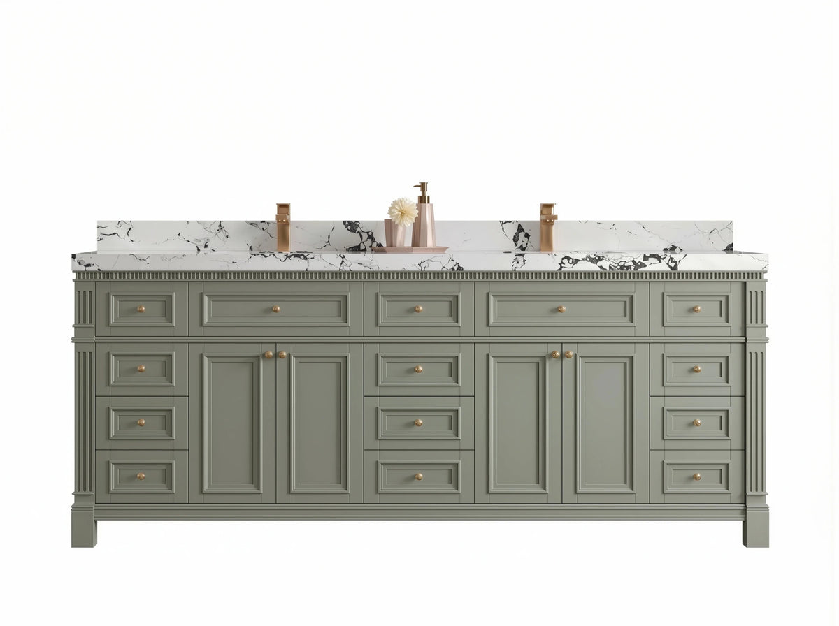 Paris 84 in. W x 22 in. D Double Sink Bathroom Vanity - Willow Bath and Vanity